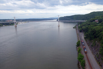 Fototapeta na wymiar Mid-Hudson Bridge crossing the Hudson River in Poughkeepsie New York