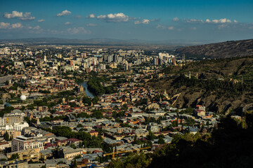 Fototapeta na wymiar View to Tbilisi city from mountain