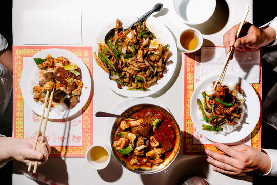 Traditional Chinese Restaurant Dinner Setting