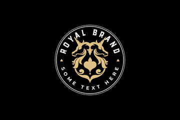 Royal Brand Luxury Crest with unicorn Logo Template