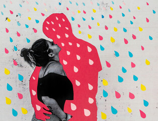 Absent boyfriend rain collage