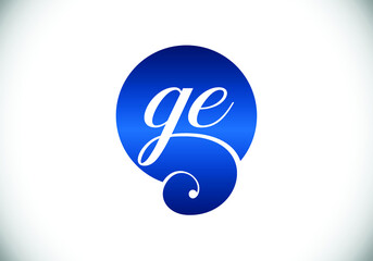 Initial Monogram Letter G E Logo Design Vector Template. G E Letter Logo Design