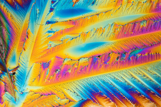 Crystalized citric acid under polarized light