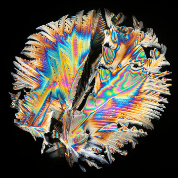 Crystalized citric acid under polarized light