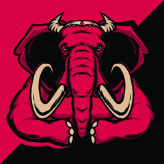 Elephant Devil Esport Logo Vector Illustration