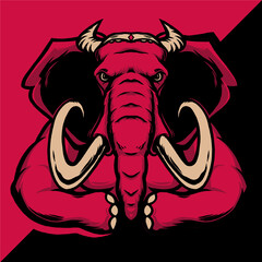 Elephant Devil Esport Logo Vector Illustration