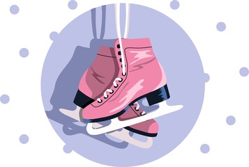 Skates. Christmas and New Year symbol. Stock vector illustration. Illustration skates. Sport style design.