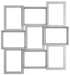Silver multi-frame on white background