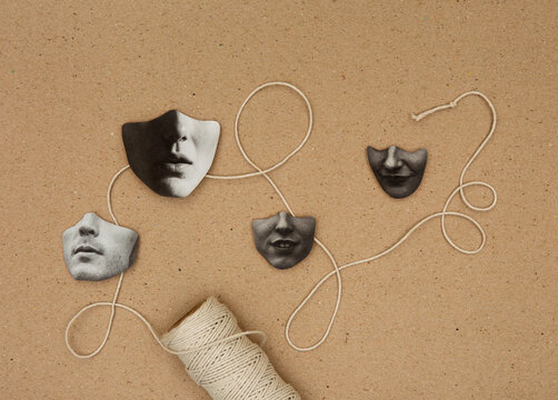 Tangled people collage