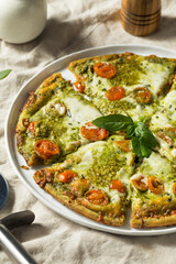 Homemade Green Pesto Pizza