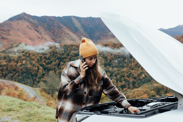 woman rearing her broken car