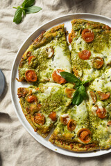 Homemade Green Pesto Pizza