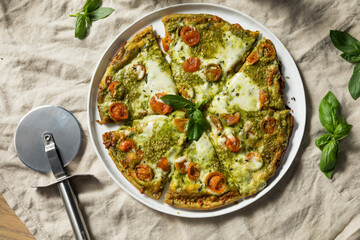 Homemade Green Pesto Pizza
