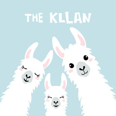 Llama Alpaca. The klan card. Vector illustration © Mrs Opossum