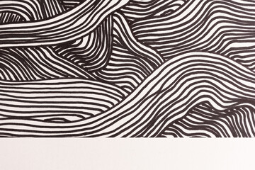 Background of black and white curved stripes in various combinations