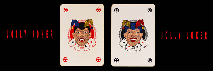 View of the two playing cards jokers