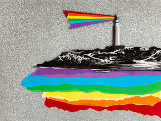 LGBTQ lighthouse collage