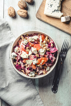 Food: Winter salad with fruit and cheese