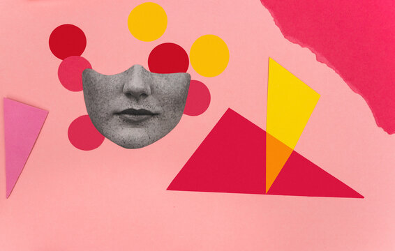 Anonymous collage in pink