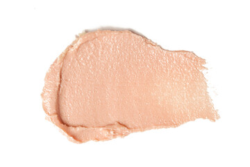 Beige cosmetics or makeup sample isolated on white background
