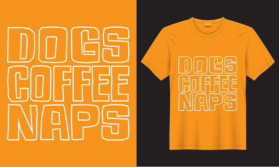 Dogs coffee naps vector t-shirt design for coffee lover.