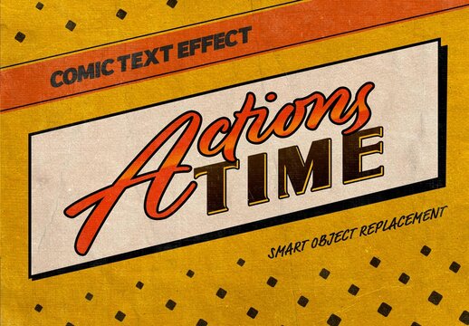 Vintage Comic Text Effect Mockup