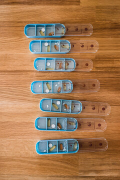 Daily pill box with medical pills