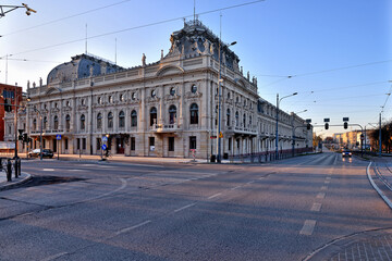 Fototapeta na wymiar Łódź, Poland- view of the Poznański Palace.