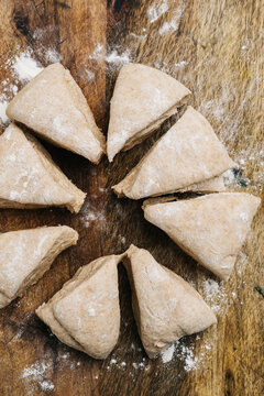 Process shot of making whole wheat pita bread