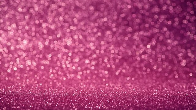 pink dark red glitter background with in focus and out of focus area and  reflections in the bokeh with movement