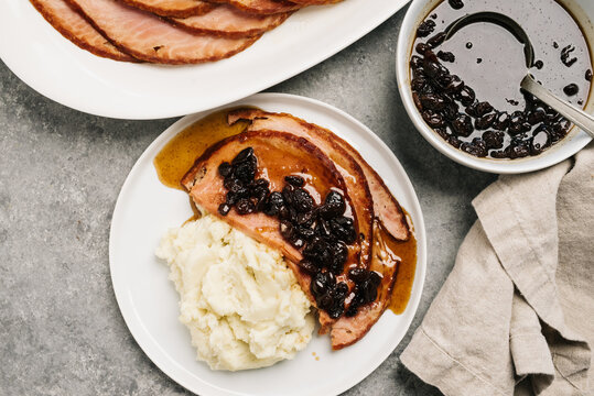 Spiral Ham with Raisin Sauce