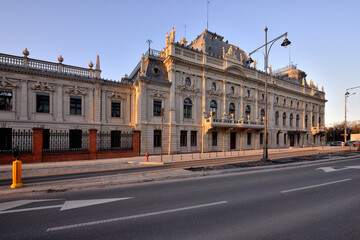 Łódź, Poland- view of the Poznański Palace.