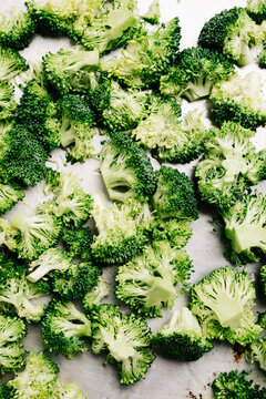 Raw Broccoli Florets Background