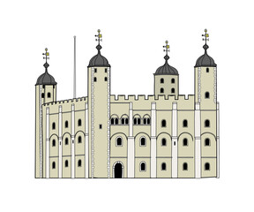 vector illustration of the tower of london