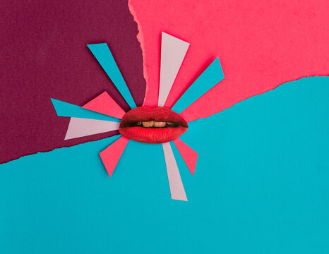 Seductive lips collage