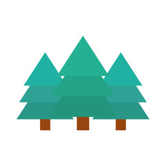 pine trees forest botanic nature flat icon style