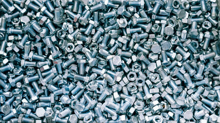 Heap of new and clean Screws and nuts