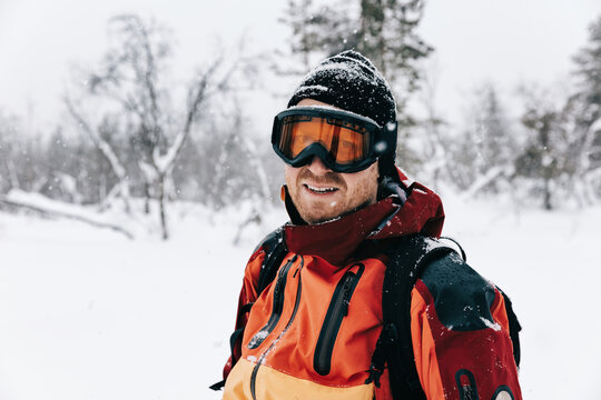 Male Skier With Ski Goggles