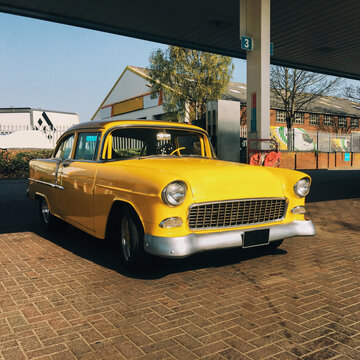 Yellow vintage car