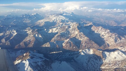 Aerial view of the Andes in Chile