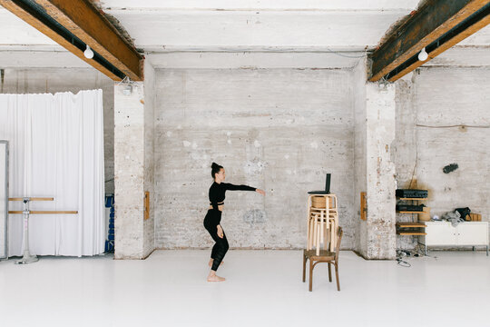 Female Dance Instructor Teaching Online Video Class In Bright St