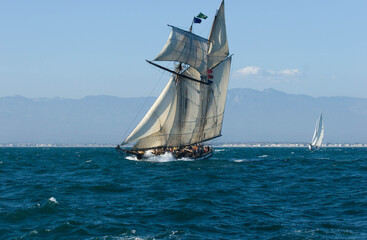 Tall Ship at full sail