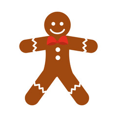 happy merry christmas, gingerbread cookie cartoon celebration festive flat icon style