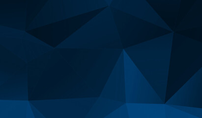 Abstract blue black polygon triangle pattern gradient background. 3d render illustration.