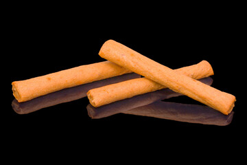 Tasty Mediterranean sticks, grissini with reflection,