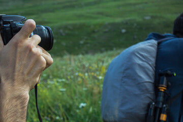 the photographer takes pictures in the wild