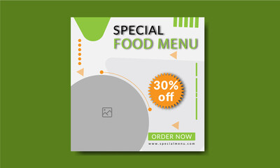 Trendy and special Instagram food banner template design.
