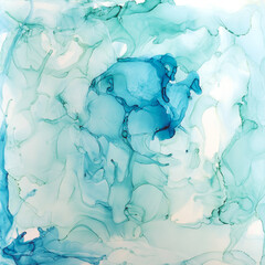 Blue Abstract Alcohol Ink Painting