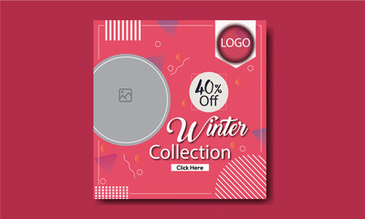 Winter social media sale banner.