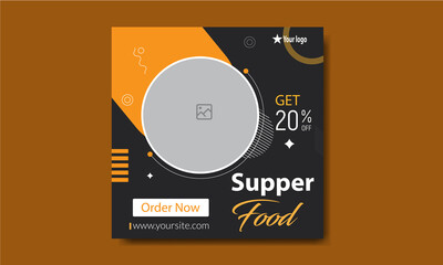 Trendy and special Instagram food banner template design.